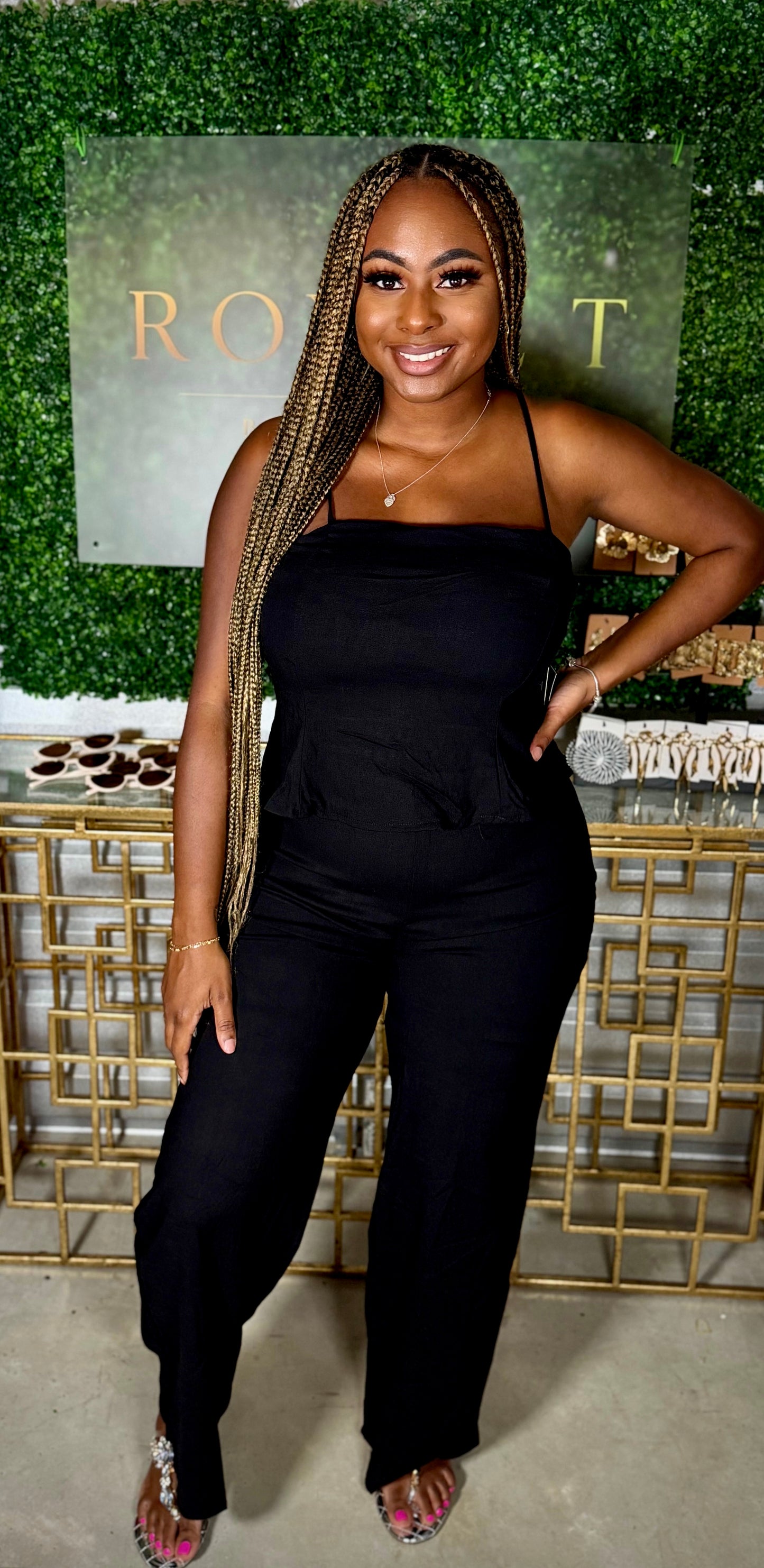 Midnight Peplum Jumpsuit