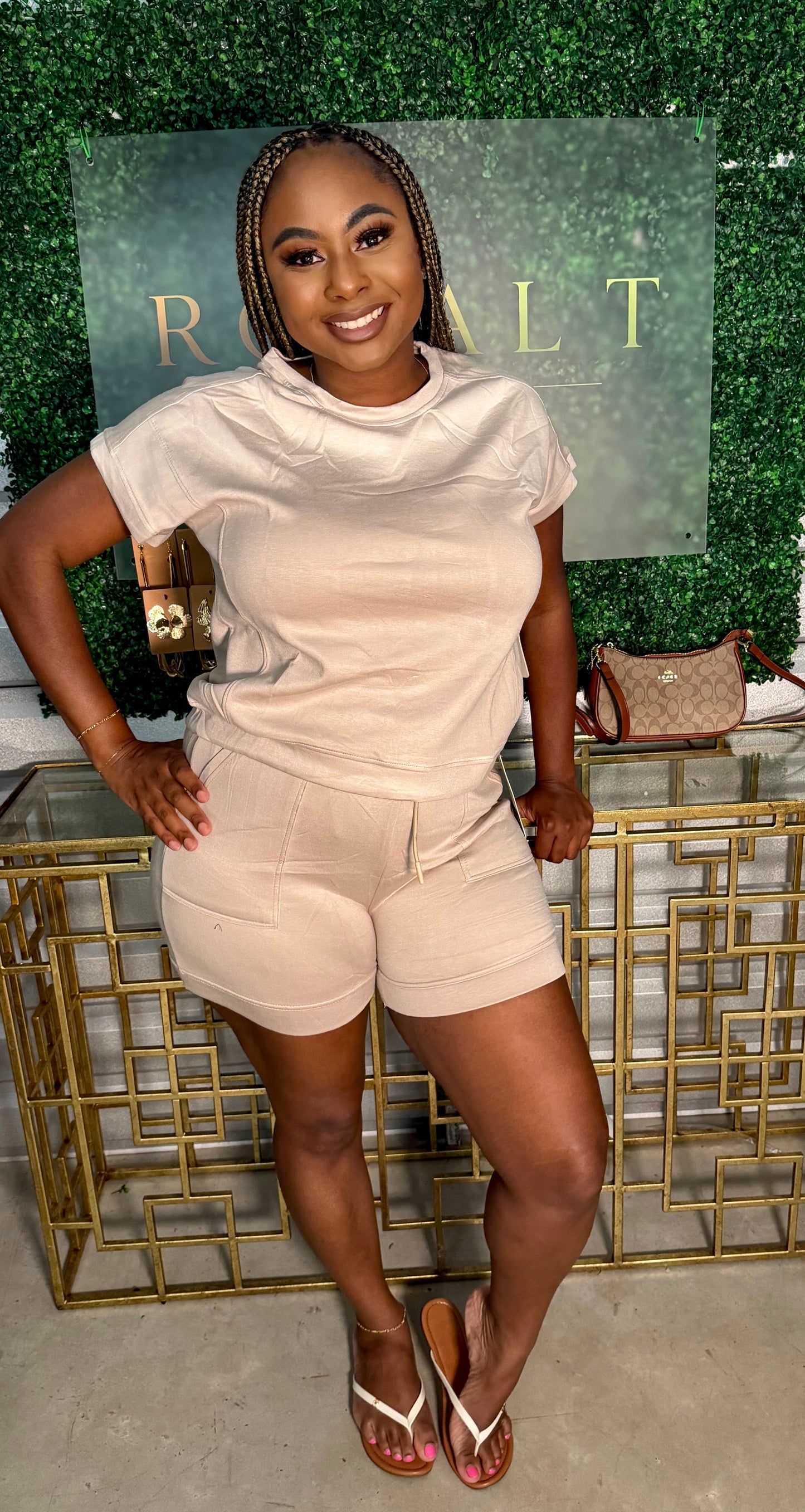 Everyday Ease Short Set — Tan