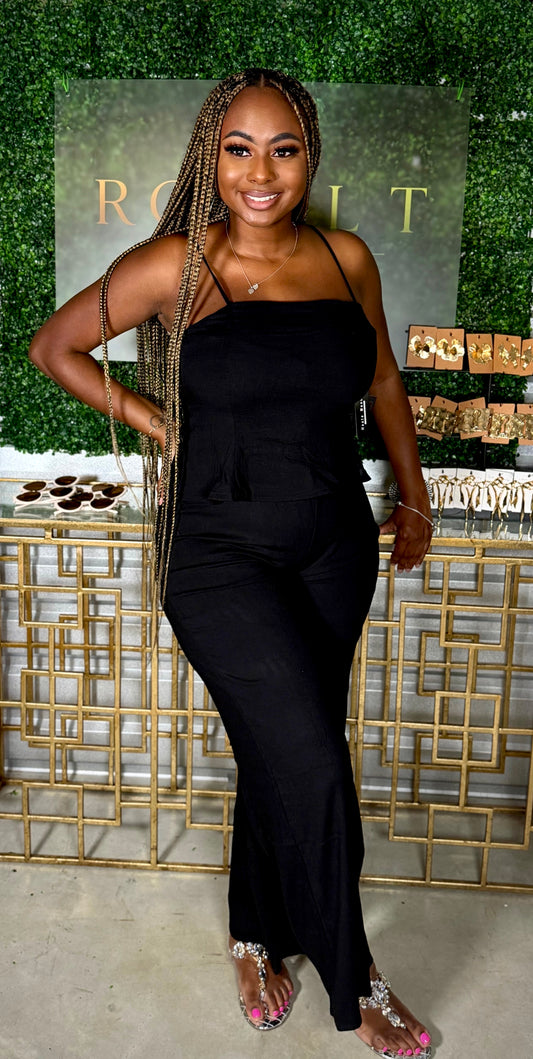 Midnight Peplum Jumpsuit